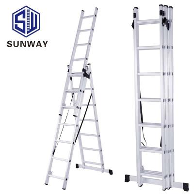 China Hot Sale Warehouse Multi Function Folding Ladders Aluminum Telescopic Step Ladder for sale