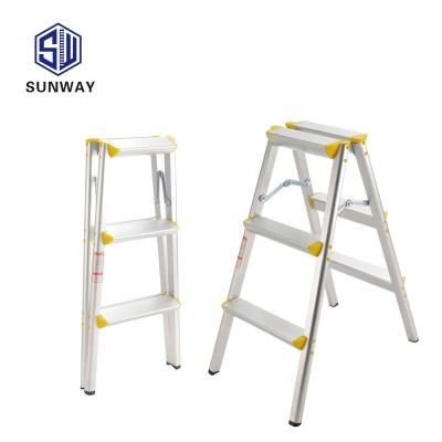 China Best Selling Goods of Folding Ladders Using 3 Step Aluminum Double Step Ladder for sale