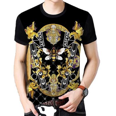 China 2022 summer style brand men's short sleeve t-shirts luxury wholesale casual rhinestone for sale