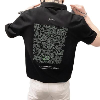 China Designer casual wholesale drilling silk men's clothing main ice tiger pattern embroidered short-sleeved T-shirt for sale