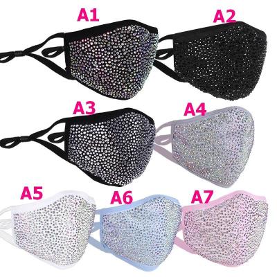 China Eco-Friendly Rhinestone Jewelry Face Maskse Reusable Fashion Face Wear Bling Bling for sale