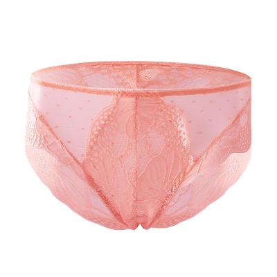 China Antibacterial Designer Women's Sexy Low-rise Lace Breathable Panties for sale