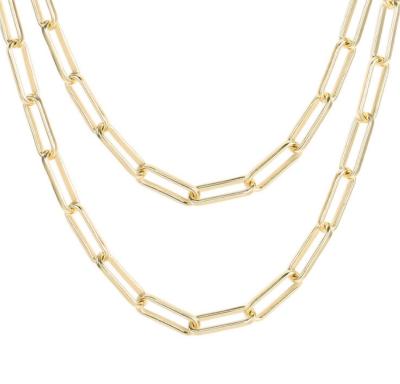 China Factory Sale Casual / Sporty 18k Gold Plated 6.5mm Stainless Steel Link Chain Necklace for sale