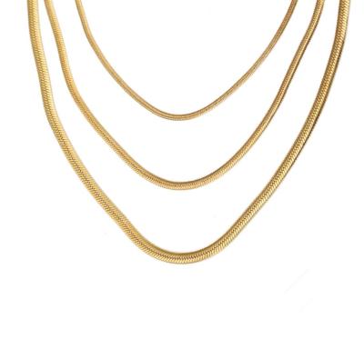 China NEW Snake Chain Necklaces CLASSIC ORIGINAL Gold Plating Necklace Stainless Steel for sale