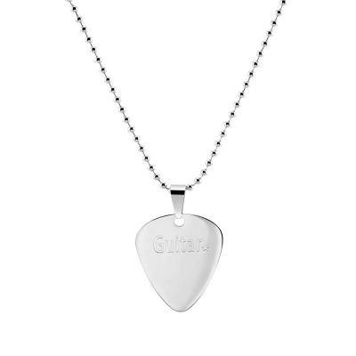 China 2019 Stainless Steel Fashions Jewelry Custom Engrave Letters Hawaiian Guitar Picks Stainless Pendant for sale