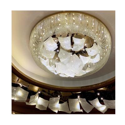 China Wholesale Simple Modern Customize High Ceilling Made Crystal Chandeliers Remote Control Modern Simple Pendant Lights for sale