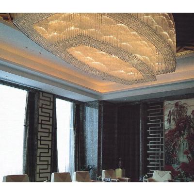 China Modern Decoration Hotel Banquet Lobby Rectangular Crystal Lamp Indoor Lighting Customized Ceiling Special Shaped Chandelier for sale