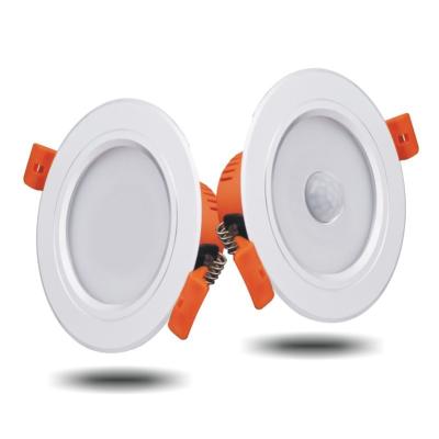 China Ceiling Included Downlight Shell Voice Control Hotel Corridor Plastic Downlight for sale