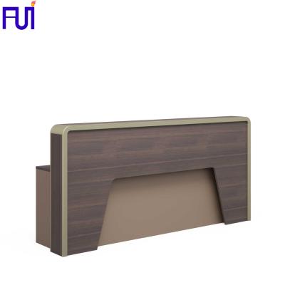 China Modern Design Extendable Wooden Front Table Furniture Gray Office Reception With High Quality for sale