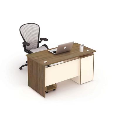 China Hot Selling Design 1.4m Extendable Modern Computer Desk Simple Modern MDF Computer Desk Staff Office Wooden Table With Attached Drawer for sale