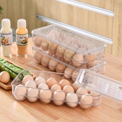 China Freshness Preservation Wholesale Transparent Square Egg Box, Brand New Refrigerator Plastic Egg Box, Kitchen Duck Egg Storage Shelf Box for sale