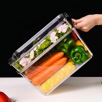 China Freshness preservation storage box transparent desktop high kitchen refrigerator box home table vegetable objects matching small debris box for sale