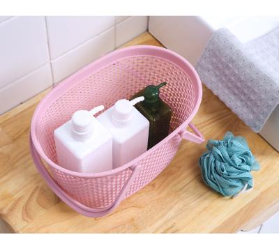 China Portable Plastic Blue White Gray White Blue Pink Hot Sale Tall Household Basket Clothes Storage Basket for sale