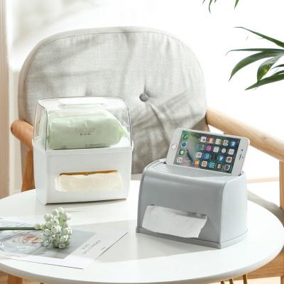 China Living Room Modern Desktop Multifunctional Plastic Lid Box Household Tissue Plastic Box for Bathroom and Living Room for sale