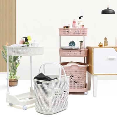 China Bathroom Modern Direct Dirty Kitchen Laundry Hamper Household Storage Basket Storage Clothes Factory Double Rack for sale