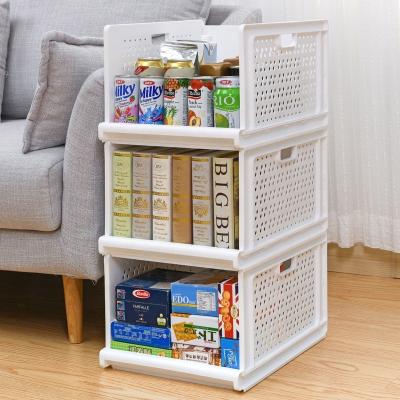 China Modern Cabinet Shelves PP Plastic Multifunctional Folding Push-Pull Hollow Portable Organizer Removable Storage Rack for sale