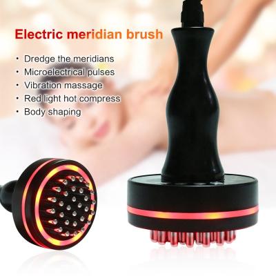 China Relieve Fatigue Cellulite Massager Electric Meridian Brush Health Infrared Microelectric Heating Scraping Device Slimming Body Brush for sale