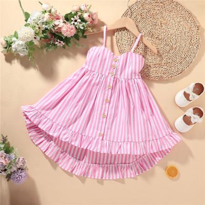 China Dry Cleaning Summer Toddler Girls Striped Girls Cute Afghan Dresses Love Dress Designs For Kids for sale