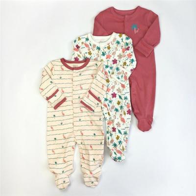 China Casual Newborn Baby Clothes Printed Toddlers Long Sleeve Romper Sets For 7 Month Boy for sale