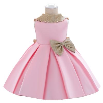 China Fashion Design Girls Dubai Kaftan Satin Breathable Free Shipping Little Wedding Dress For Kids Party Wear for sale