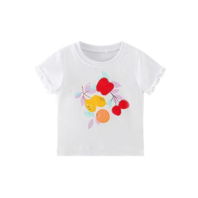 China Cartoon Breathable Thick Organic Design Baby Girl Cotton Kids Applique T-shirt Cheap Promotional Printing In Penang For Children for sale