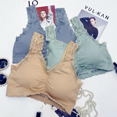 China Fashion direct selling sexy large size soft bra young women beauty back bra fashionable nylon underwear one piece lace for sale