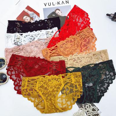 China Direct Selling Breathable Solid Color Knitted Buttocks Comfortable Triangle Sexy Women's Breathable Panties for sale