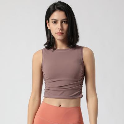 China 2095 Breathable Womens Bodybuilding Yoga Stock Cropped Tank Tops for sale