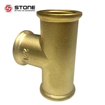 China Water Makers Female Forged Brass Parts Brass Tubing Tee Fittings for sale