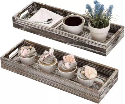 China Hotel home restaurant wooden tea tray, storage tray, meatsquare tea set breakfast solid wood wooden tray storage tray for sale