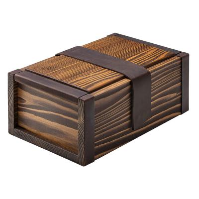 China Sustainable Hot Sale Retro Handmade Wooden Vintage Universal Storage Box With Rolling Tray for sale