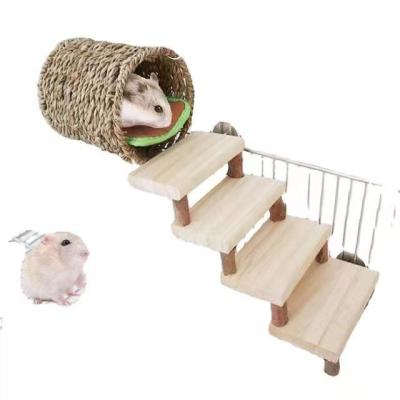 China Breathable Wooden Hamster Toy Staircase is suitable for small animals such as Golden Bear Squirrel Silky Hamster for sale