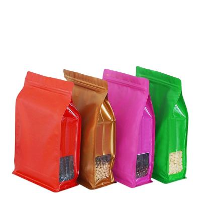 China Recyclable In Stain Food Grade 8 Sides Sealed Laminated Plastic Bags Zipper Stand Food Packaging Bag for sale