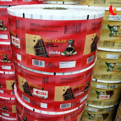 China Moisture Proof Custom Printed Chocolate Food Packaging Roll Plastic Film for sale