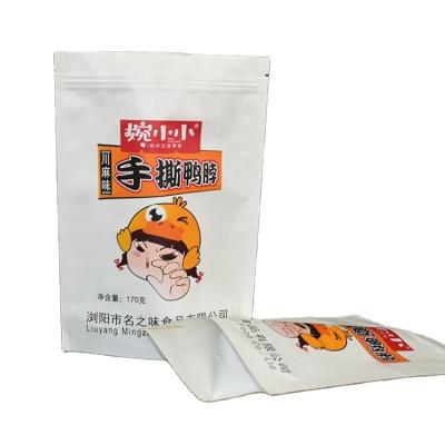 China Custom Security Food Grade Seal Kraft Paper Zipper Bag White Paper Bag for sale