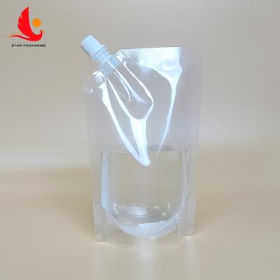 China Recyclable Stain 100ml 150ml Plant Stand Spout Transparent Beverage Liquid Jelly Bag for sale