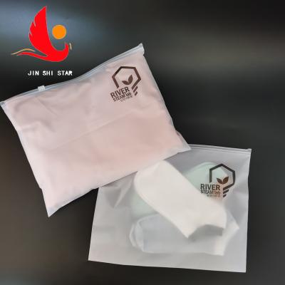 China Recyclable High Quality Custom Logo Resealable Clothing Packaging Transparent Plastic Bags With Zipper for sale