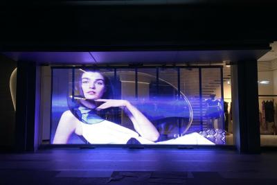 China Glass Display Transparent Led Display Full Color Transparent Led Wall 7.8 Pixels for sale