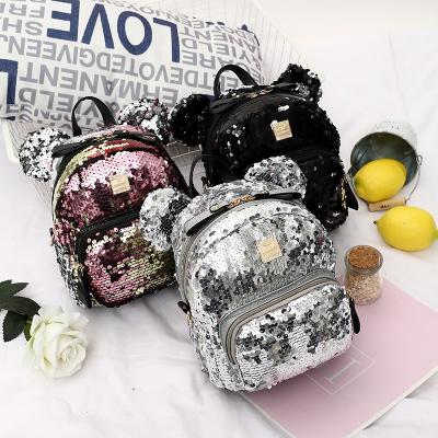 China Wholesale Custom Lightweight Waterproof Fashion Children Girls School Bag Travel Backpack Kids Travel Glitter Mermaid Sequin Backpack for sale