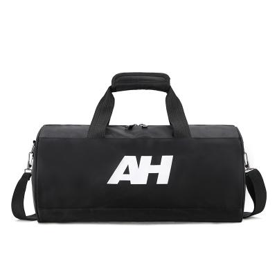 China Free sample rock logo team logo custom printed nylon lightweight travel fitness bag sports luggage travel bag for sale