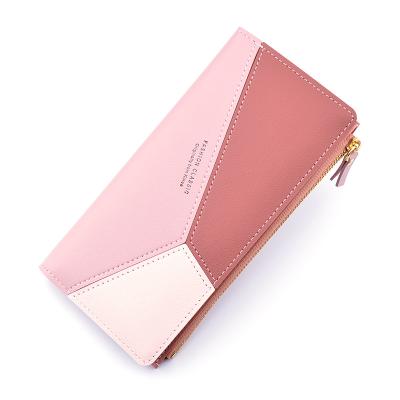 China Waterproof 2020 Trends Ladies PU Design Ladies Phone Wallet Large Capacity Women Clutch Bag Elegant Leather Wallet Long Splicing Purse for sale