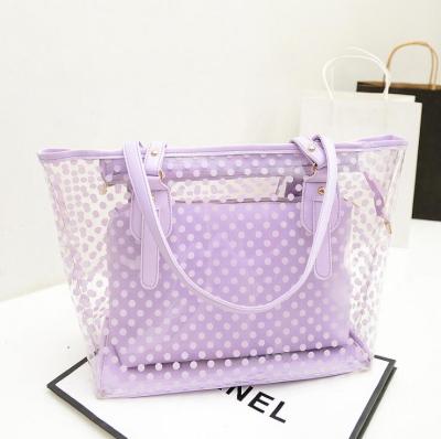 China 2019 New Fashion Women's Clear Jelly Transparent PVC Shoulder Bag Candy Color Tote Ladies Handbag Bag for sale