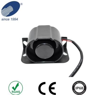 China Ruido negro 12-36 V 107dB del sonido de la señal sonora de la alarma del revés de Shell Squawker del hierro en venta