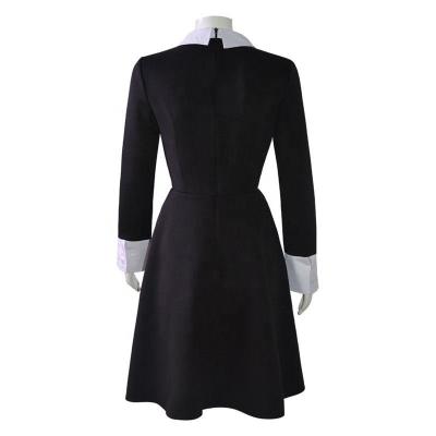 China Hot Selling Wednesday Addams Comic Costume Cosplay Black White Costume Child Girls Comic Costume Girls Cosplay Costume Wednesday Addams Cosplay Comic Costume Family Cosplay for sale