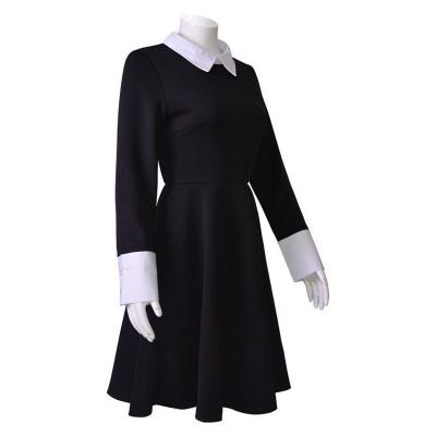 China The Addams Family Christina Ricci Cosplay Black Dress Cosplay Costume High Quality Cartoon Costume Cosplay Costume For Adult Women Party Carnival Halloween for sale