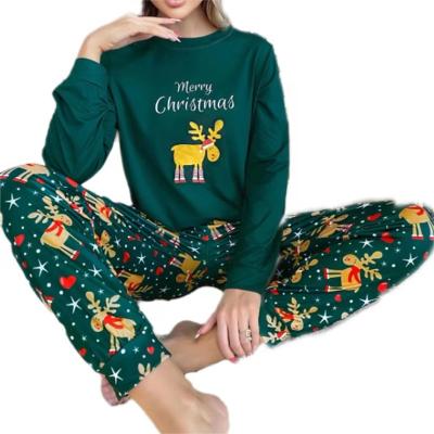 China China Supplier Wholesale Christmas Style Girls Thermal Loose Loungewear Pajamas Homewear Sets For Women for sale