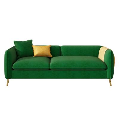 China Storage Living Room Sofa Furniture Fabric Luxury Modern Velvet Top Seat Green Leather Wood for sale