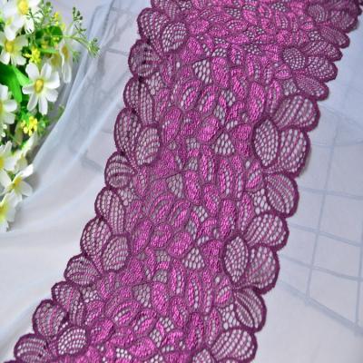 China Viable Hot Selling Exquisite Leaf Lace Fabric With Shiny Yarn For Bra for sale