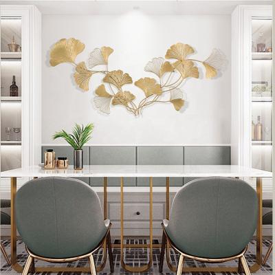 China Large Leaf Modular Metal Wall Luxury Art For Home Decor Gold Decorations For Home for sale