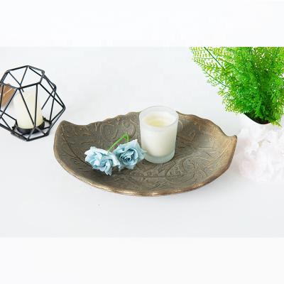 China Art Decor Wall dector burlap bardia tray to wedding decoration table centerpiece banana leaf melamine serving tray for sale